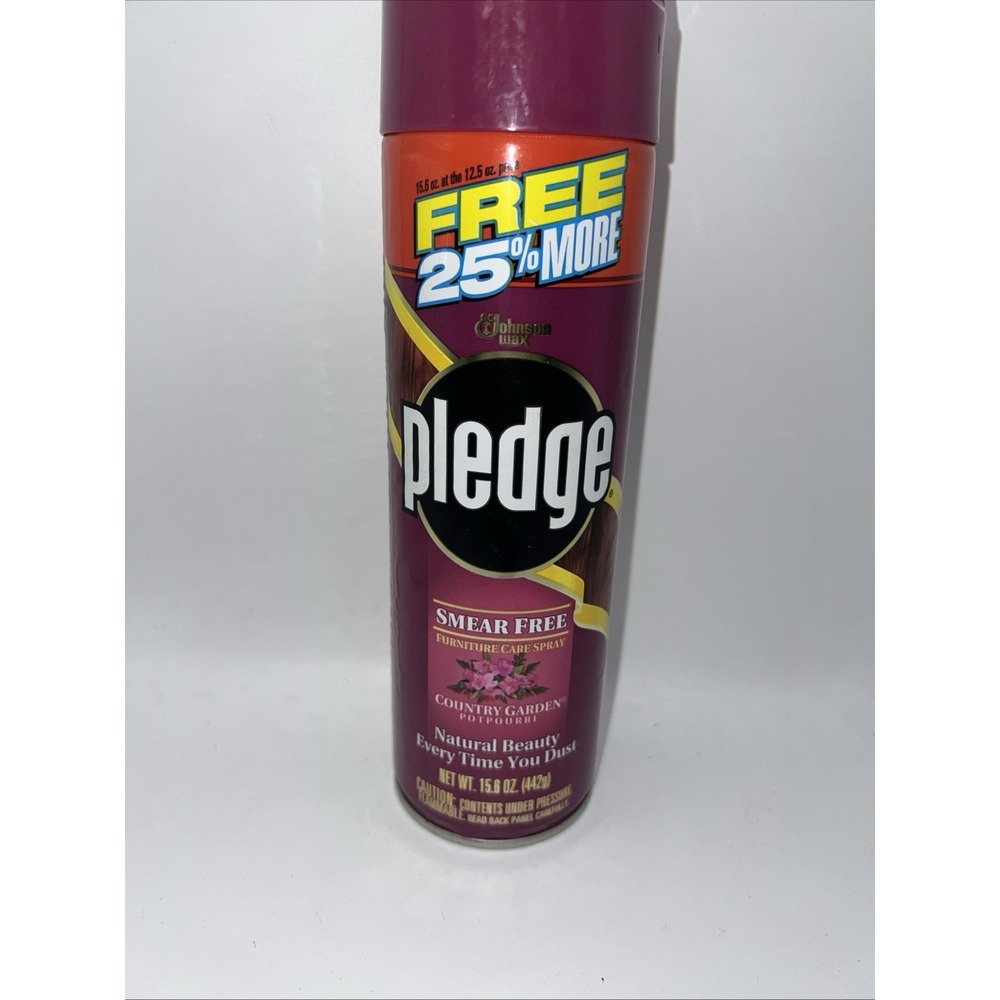 Vtg 1997 Johnson‎ Wax Pledge Smear Free Country Garden Furniture Spray 15.6 Oz